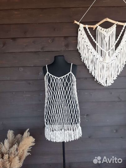 Платье сетка макраме