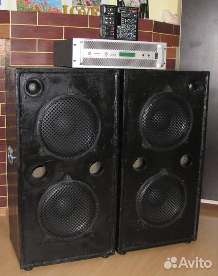 Колонки KF 2100W Pro-212 2шт Усилитель CM Микшер