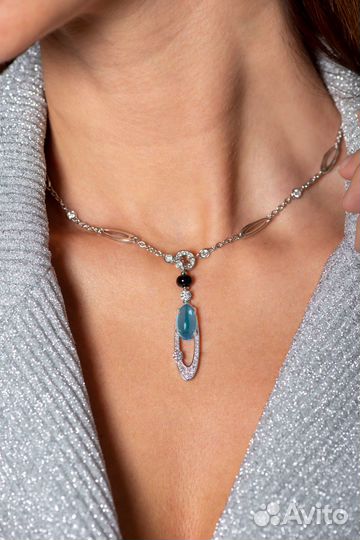 Колье Bvlgari Elisia White Gold Diamonds Topaz Nec