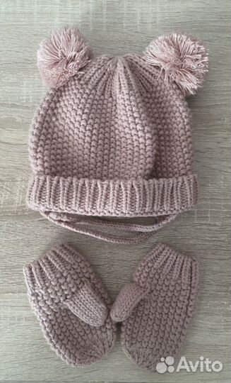 Комплект шапка, шарф варежки