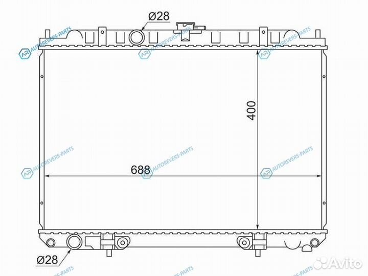 SG-NS0003-W11 Радиатор nissan avenirtino V10 QG18e