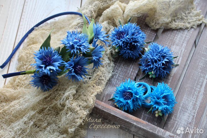 Цветочны резиночки/заколки, ободки