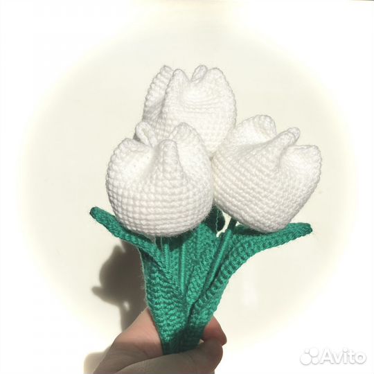 Вязанные цветы тюльпаны к 8 марта