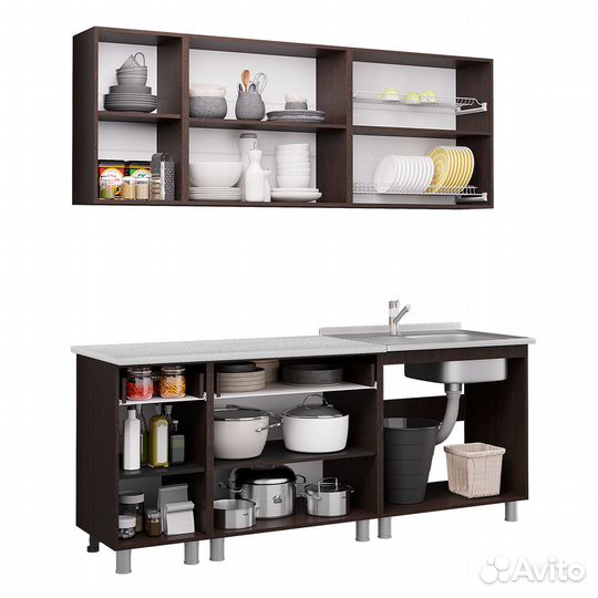 Кухня (2 м) сонома/венге (ст.26мм антарес) Монтана