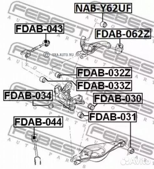 Febest fdab-062Z сайлентблок задний заднего верхне