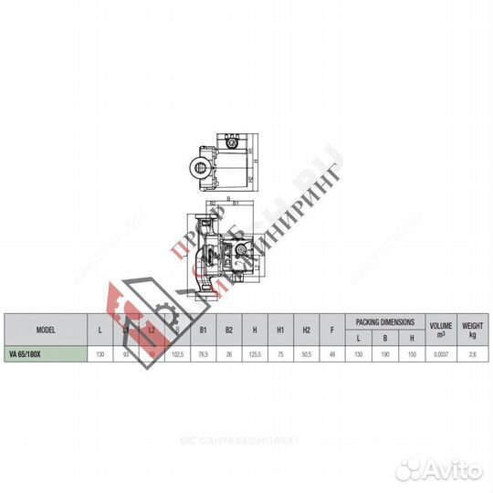 Насос VA 65/180 X PN10 1х230В/50Гц DAB 60182167H