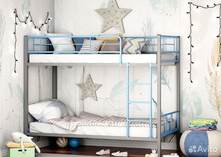 Двухъярусная кровать манеж с высокими бортиками