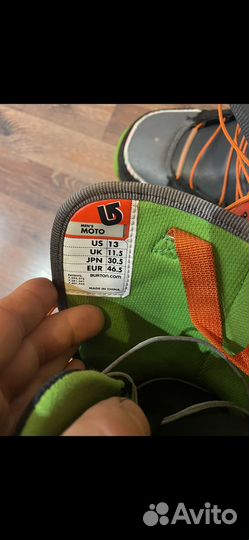 Сноубордические ботинки burton moto 43размер