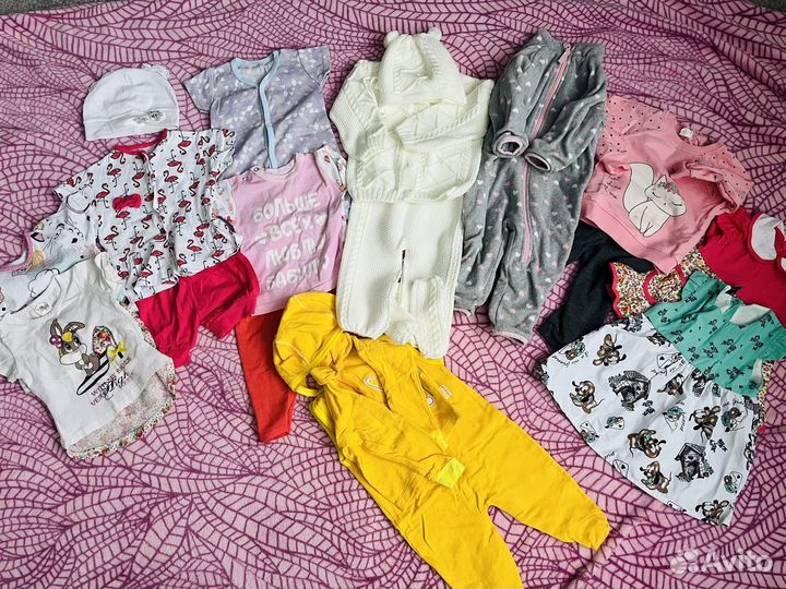 Вещи пакетом на девочку 68-74