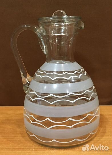 Кувшин графин советский стекло матовое винтаж СССР