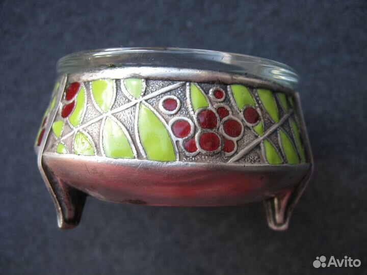 Солонка эмаль мельхиор СССР