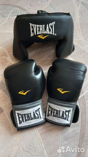 Боксерская экипировка Everlast шлем перчатки 10 oz