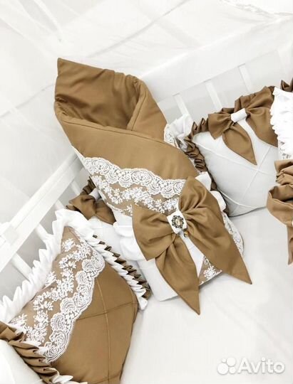 Комплект бортики в кроватку для новорожденных