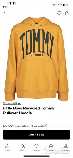 Tommy hilfiger свитшот