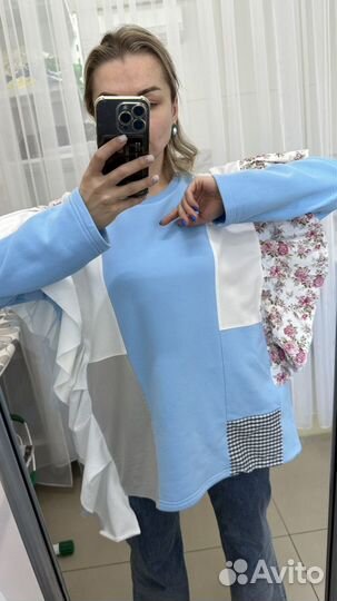 Свитшот женский пэчворк ручная работа