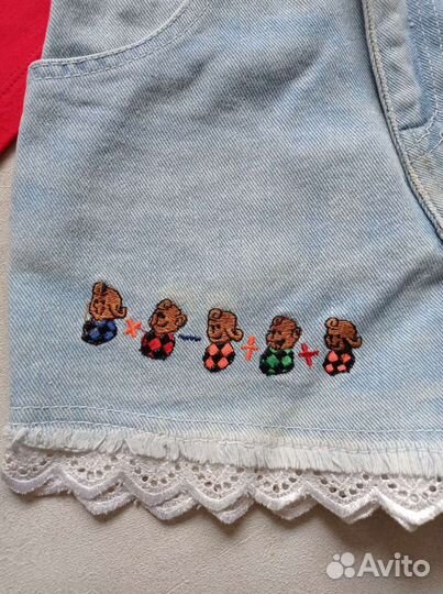 Шорты джинсовые для девочки 128 + подарок майка
