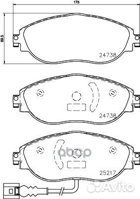 Колодки тормозные дисковые перед P85144 Brembo
