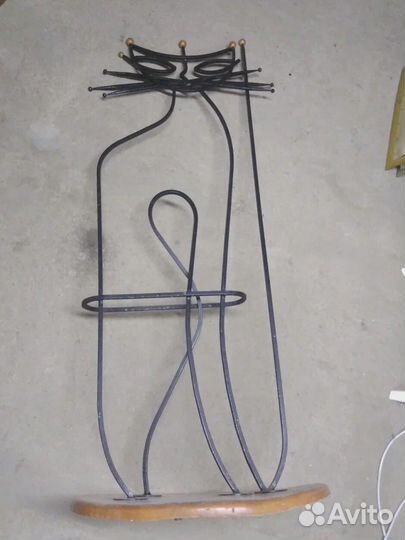 Напольная кованая вешалка Кот, ручной работы