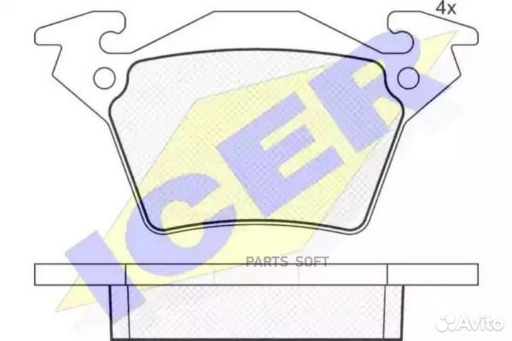 Icer 141284 141284 колодки дисковые задние \ MB 63