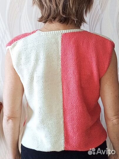 Жилетка женская вязаная летняя, разм 44-48