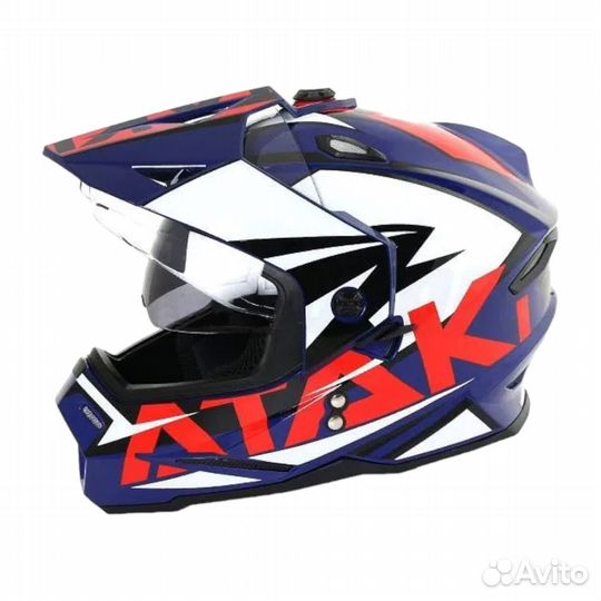 Мотошлем мотард Ataki JK802 защитный шлем для мото