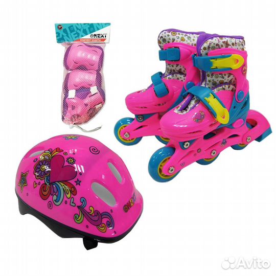 Набор: ролики, защита, шлем, р.27-30