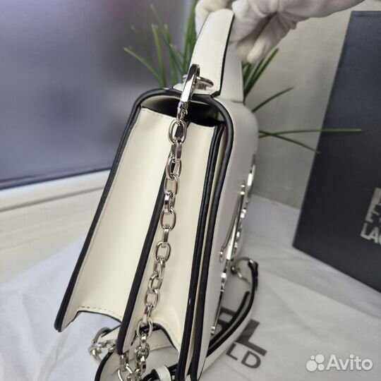 Сумка сетчел Karl Lagerfeld signature 2.0 белая