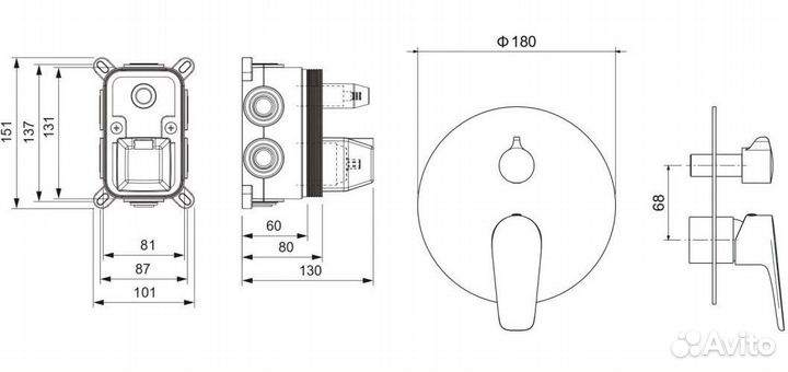 Смеситель для душа Aquatek Бетта AQ1147CR хром