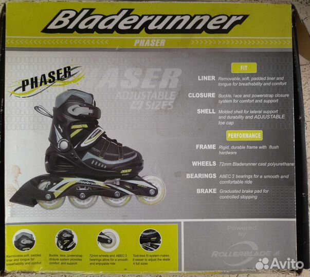 Ролики Bladerunner детские раздвижные 32-35р