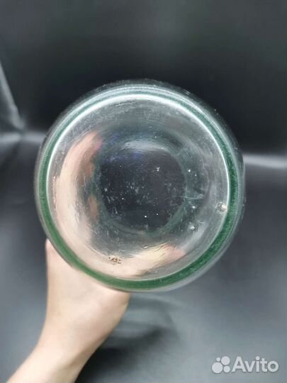 Кувшин Кринка для молока Зелёное стекло СССР