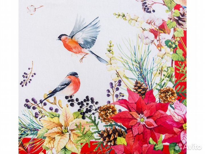 Новогодняя овальная скатерть santalino 150Х220