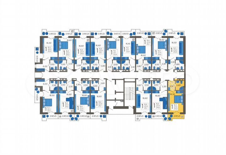 Апартаменты-студия, 24,8 м², 11/12 эт.