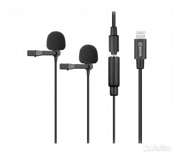 Микрофон петличный Boya BY-M2D двойной для смартфо