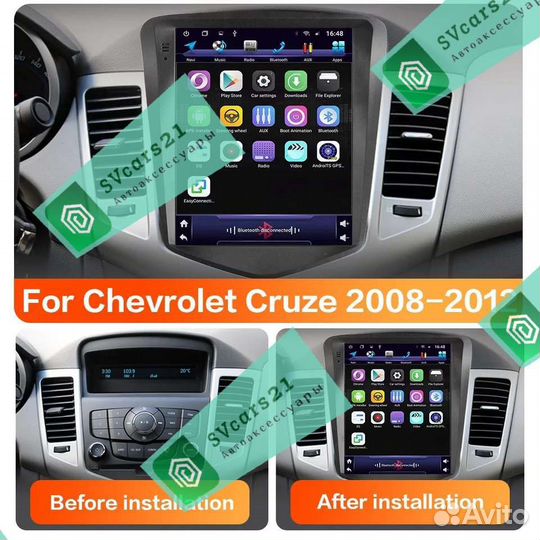 Магнитола Android Tesla Chevrolet Cruze 2008-2012