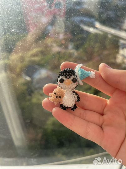 Спящий пингвин из бисера