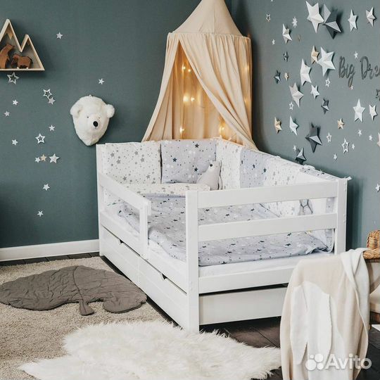 Детская кровать с бортиком от 1 года