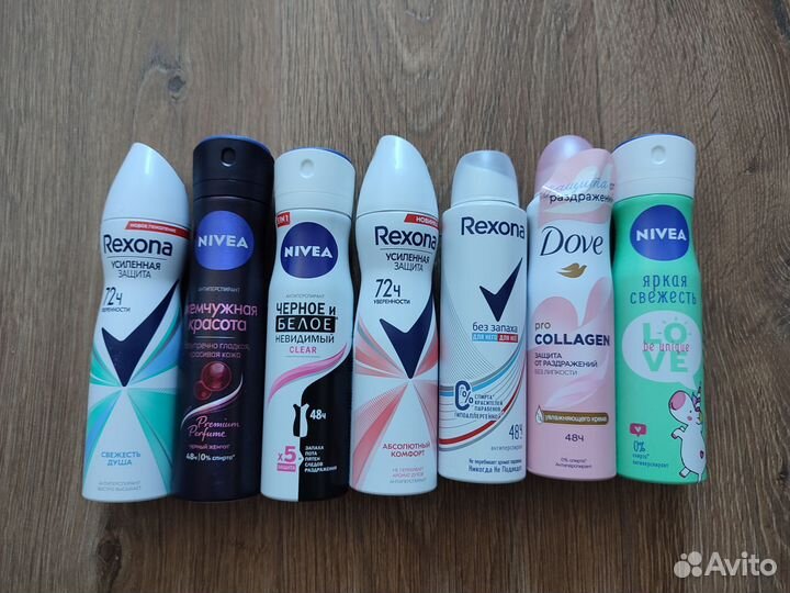Дезодорант антиперспирант Rexona, Dove, Nivea