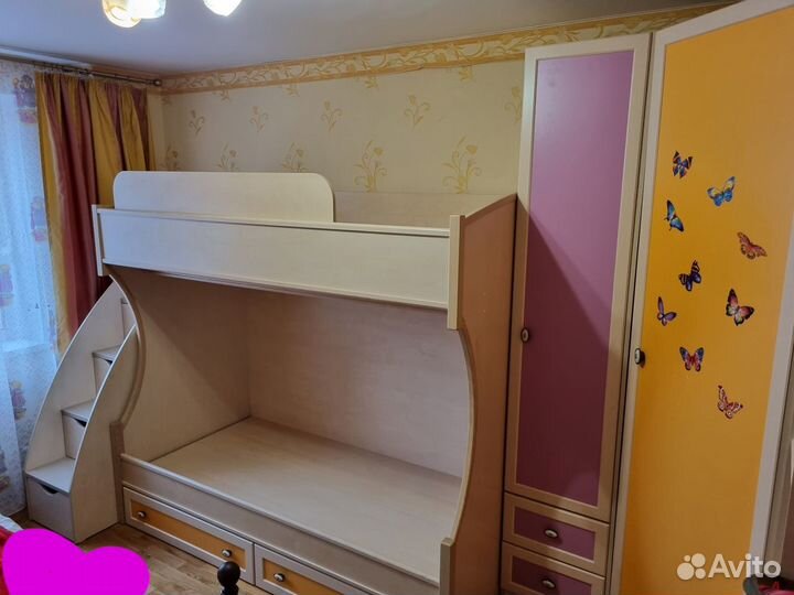 Детская мебель infiniti для девочки, 2х/яр.кровать
