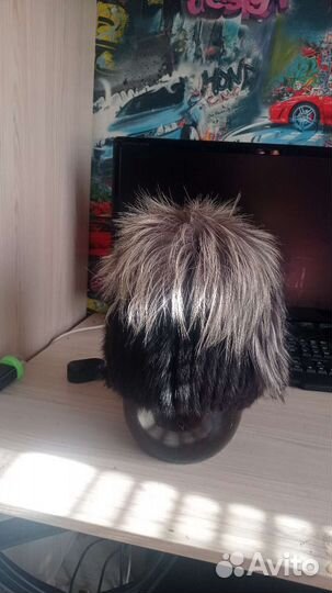 Шапка норковая с чернобуркой