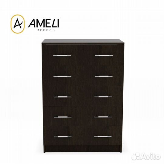 Комод 6 ящиков, премьер 80х100 см, Венге