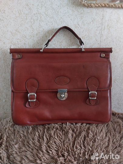 Мужской кожаный портфель ручной работы