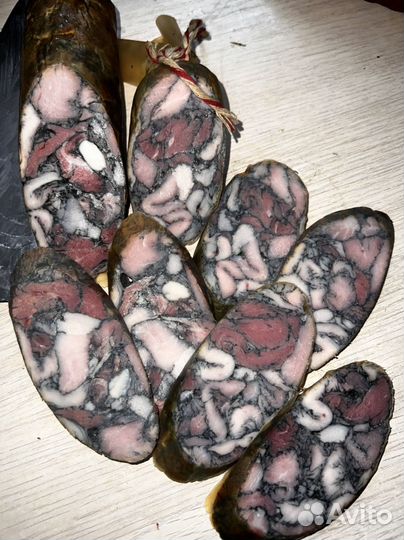 Колбаса мрамрорная ветчина