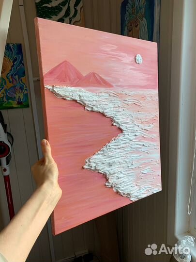 Картина Море текстурная на холсте