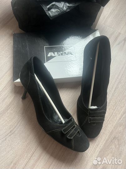 Туфли alba 39-40 натуральные замша и кожа