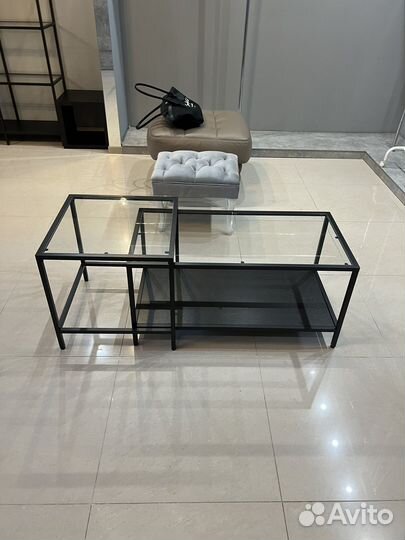 Журнальный столик IKEA со стеклом