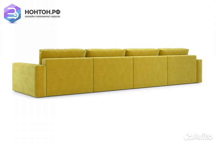Диван прямой тик-так Монарх горчичный