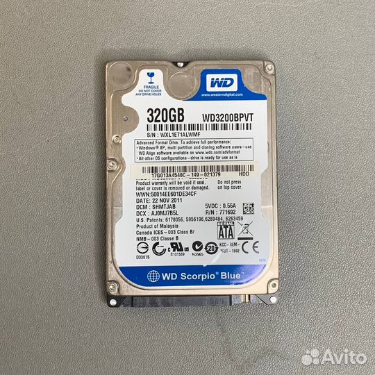 Western Digital 320 гб WD Scorpio Blue WD3200bpvt