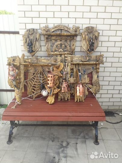 Деревянные светильники под старину