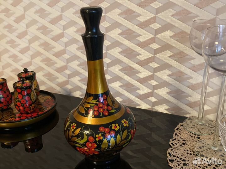 Стеклянные графины СССР Хохлома