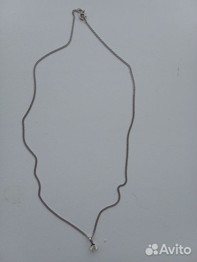 Серебряная цепочка женская с кулоном